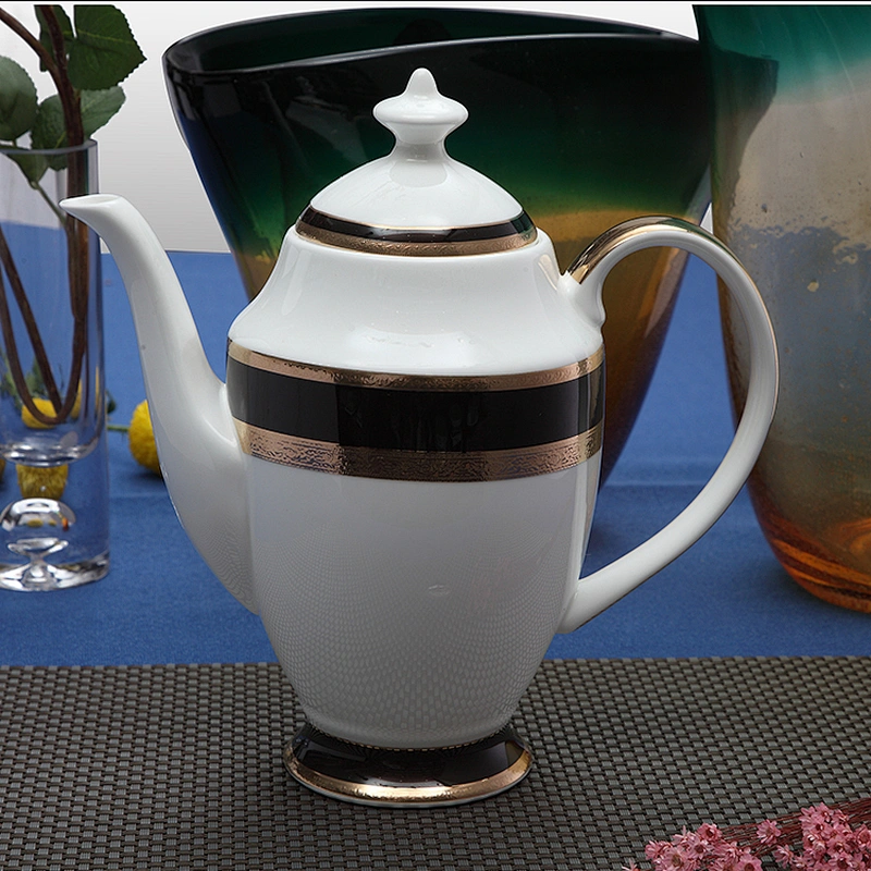 Royal Bone China Teacup And Saucer Embossed Ceramic Coffee Cup Set With 24K Golden Rim