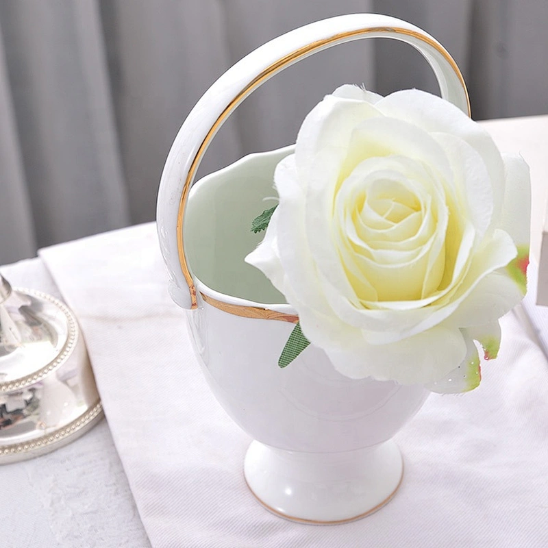 luxury european style high-grade gold rim bone china tableware sets dinnerware