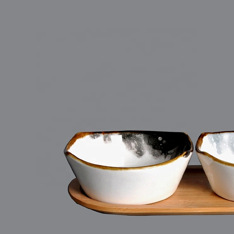 White porcelain saucer dish ceramics bowls for snacks