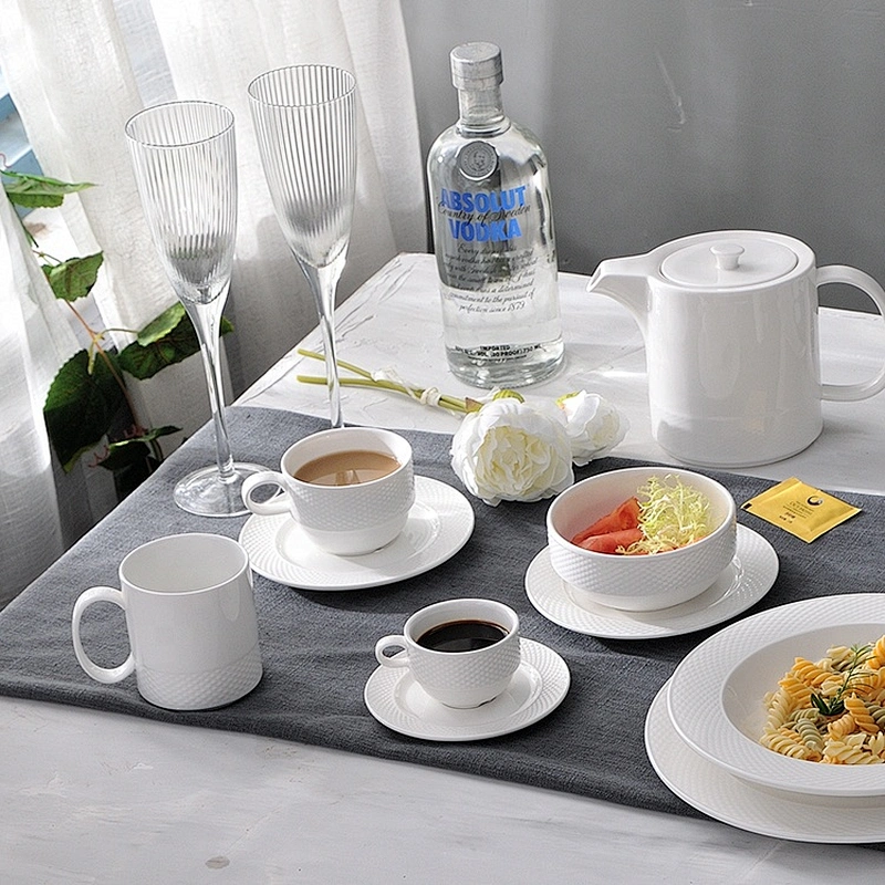 PT Porcelain Ceramic Coffee Cup and Saucer White Catering Coffee Cups