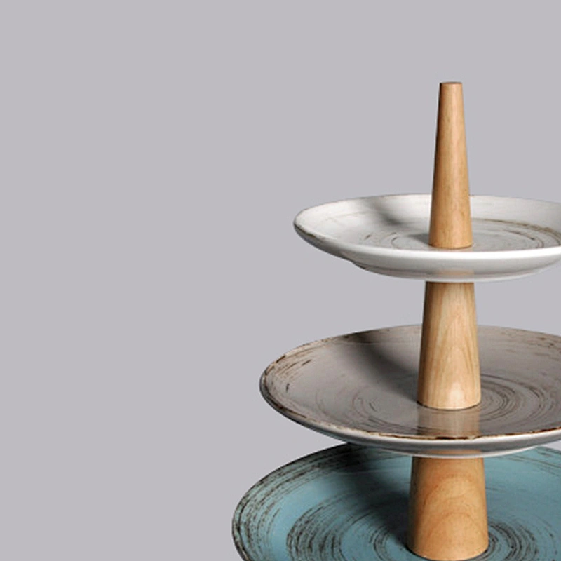 Serving Display Stand restaurant ceramic Porcelain three layers fruits dessert cake holder dishes plates