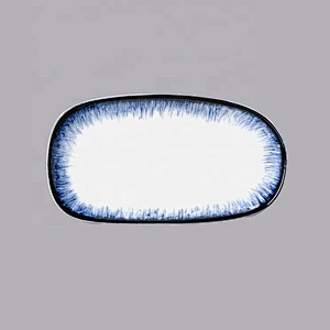 Restaurant Tableware Factory Wholesale Oval Ceramic Napkin towel dish plate