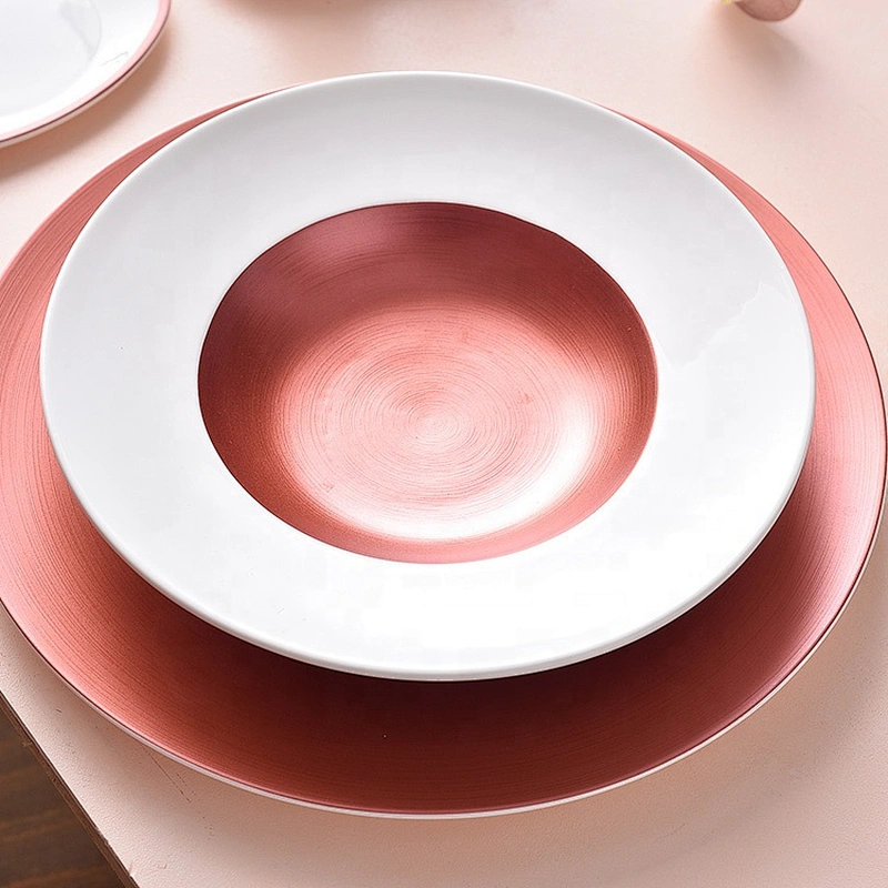 manufacturer 9 inch Western hotel restaurant banquet crockery bone china pasta ceramic salad plate