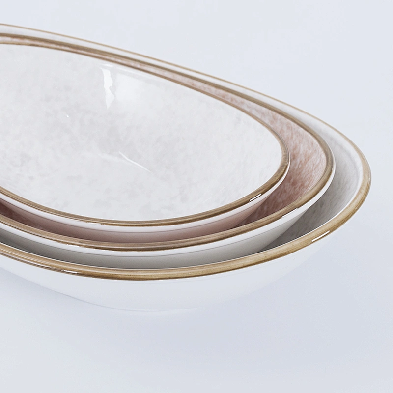 high quality personalized restaurant appetizer mixing porcelain ceramic oval bowl