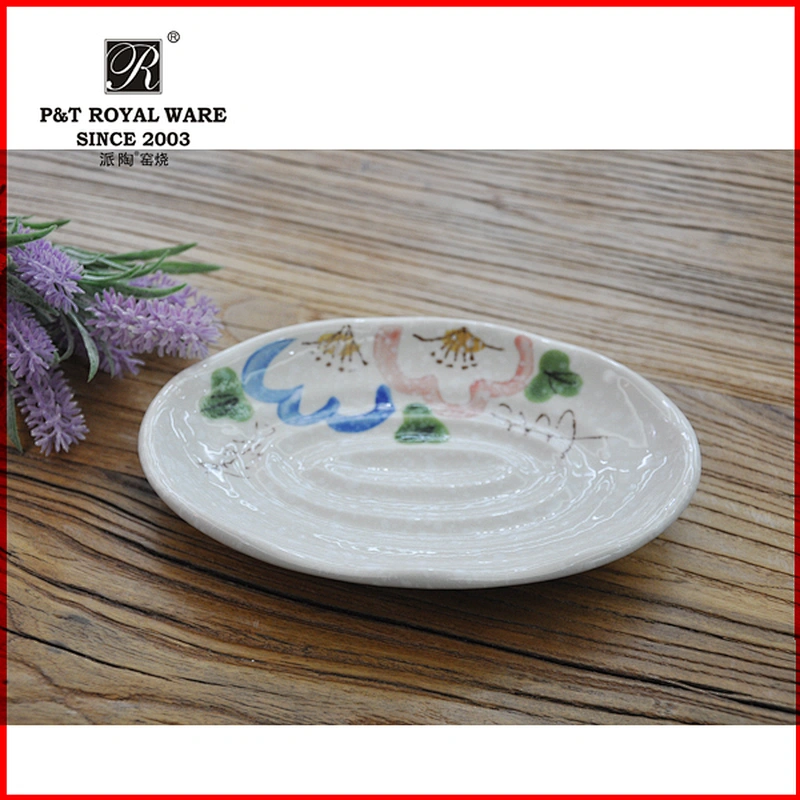 Japanese style unique Oval Designed Hotel Restaurant Ceramic Fish Plate