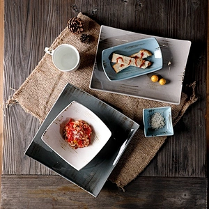 square corner shape ceramic porcelain serving soy sauce dipping bowl