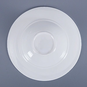 P&T Royal Ware custom elegant white round embossed ceramic restaurant soup plate