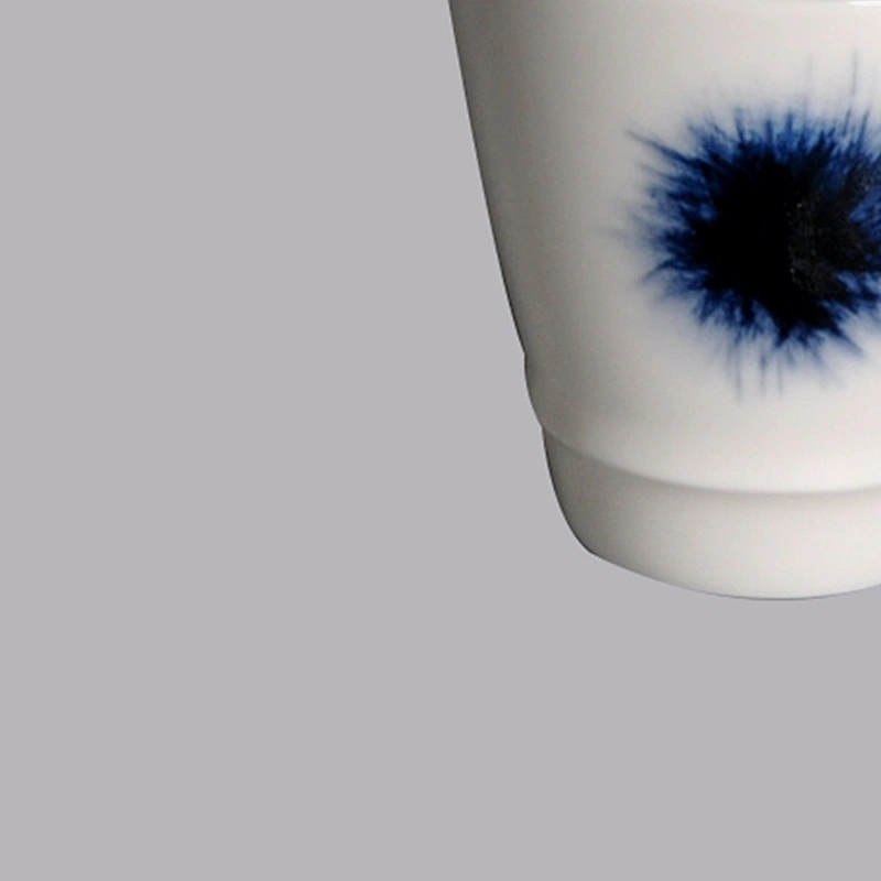 wholesale white blue Japanese  100 ml Mini hotel Wine Ceramic Porcelain Sake Cup without handle
