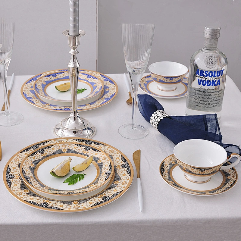 manufacturer gold rim banquet event ceramic bone china dinnerware