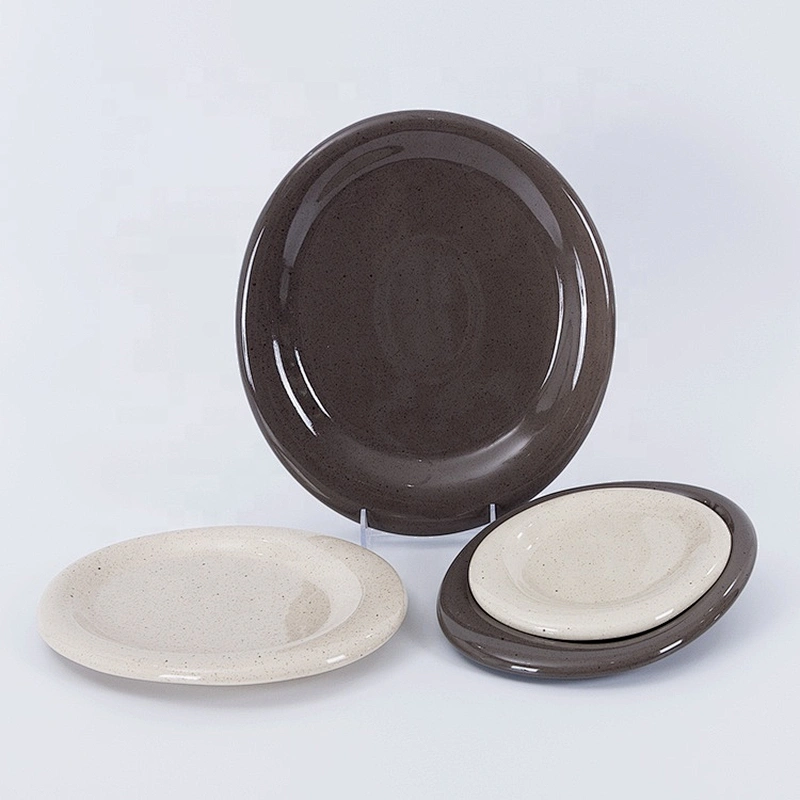 round vintage dinning catering restaurant ceramic plate set for steak meat