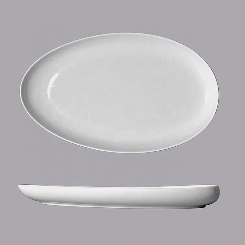 P&T Royal Ware wholesale oval white large ceramic serving plate porcelain platters
