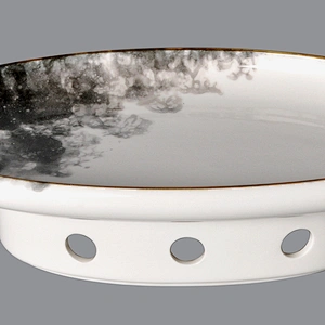 Wholesale large hotel restaurant oval ceramic porcelain fish plate with under warmer