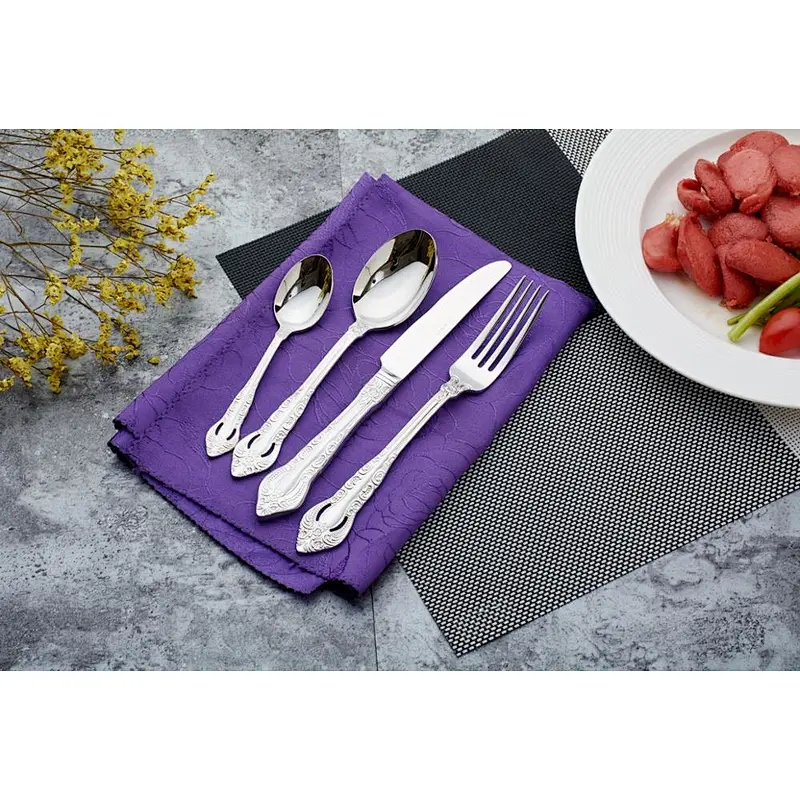 Embossed 18/10 stainless steel cutlery, new high quality spoons, stainless steel flatware for hotels wedding banquet parties