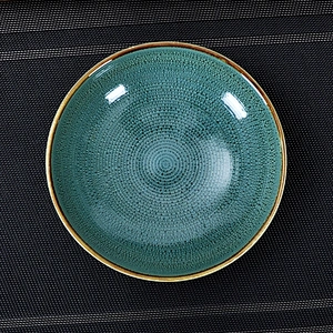 Smooth Glaze Table Top Tableware, China Hotel Under Glaze Blue Ceramic Plate Soup Plate