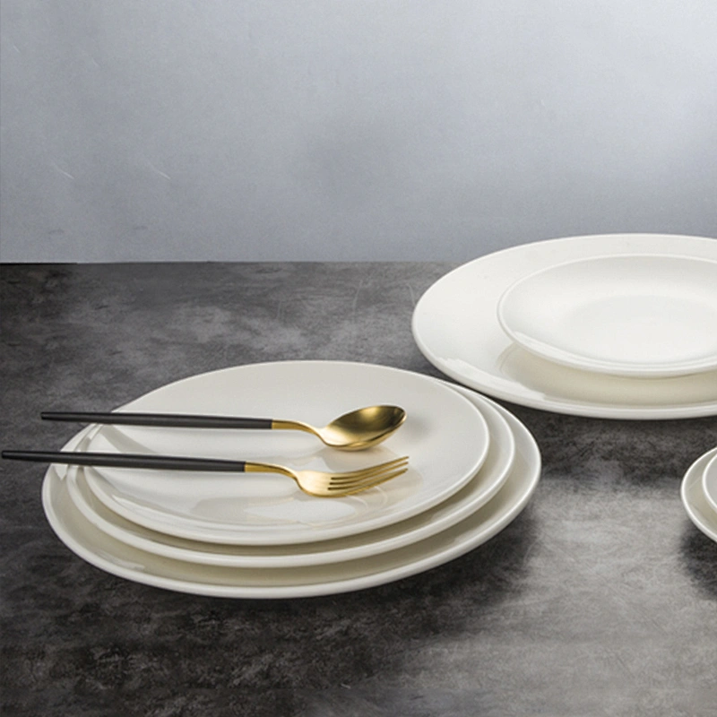 custom logo ceramic porcelain banquet buffet hall hotel tableware salad restaurant assiette plate