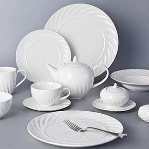 manufacturer wholesale luxury 10.5 inch round white restaurant porcelain ceramic dinner plate for wedding