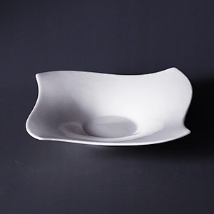 Square ceramic dishes / restaurant white dishes plate