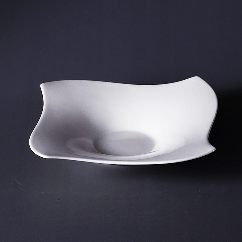 Square ceramic dishes / restaurant white dishes plate