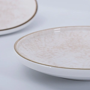 new design nordic glazed wedding catering restaurant round ceramic dinner plate sets