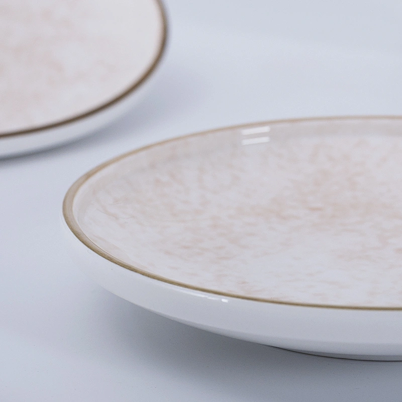 new design nordic glazed wedding catering restaurant round ceramic dinner plate sets