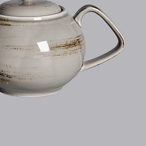 wholesale grey glazed porcelain ceramic hotel tea and coffee pot