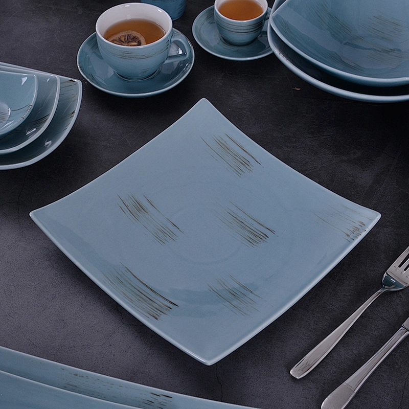 Exquisite Tableware Ceramic Japanese porcelain Square Plate Round Ceramic Rustic Porcelain Ceramic Plates