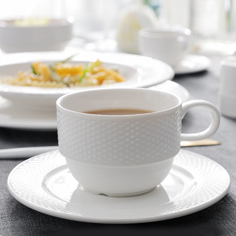 Professional Hotelware Supplier Ceramic White Dinner Plate For Hotel Use