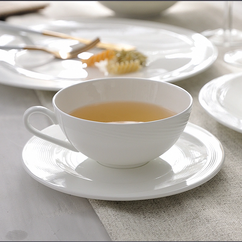 P&T Royal Ware wholesale custom bone china reusable white ceramic coffee cup