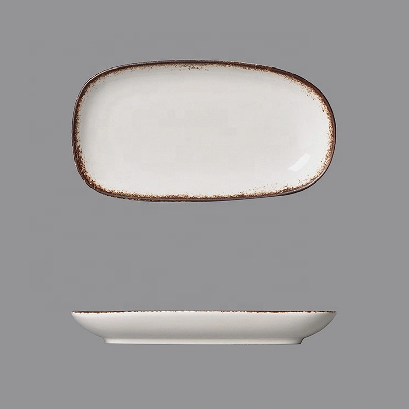 factory wholesale glazed crockery restaurant hotel ceramic porcelain towel tray