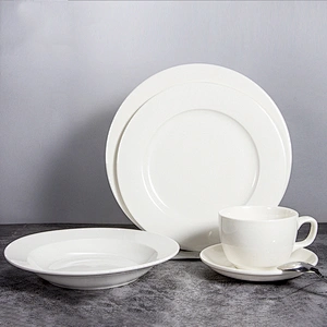 wholesale european style modern white restaurant hotel crokery porcelain dinnerware sets