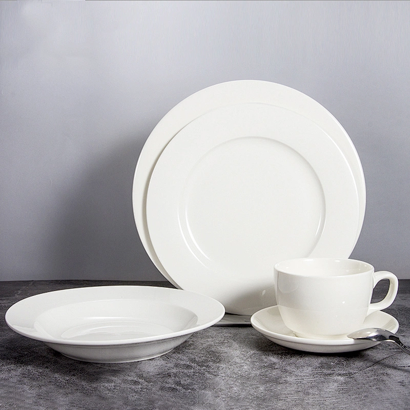 wholesale european style modern white restaurant hotel crokery porcelain dinnerware sets
