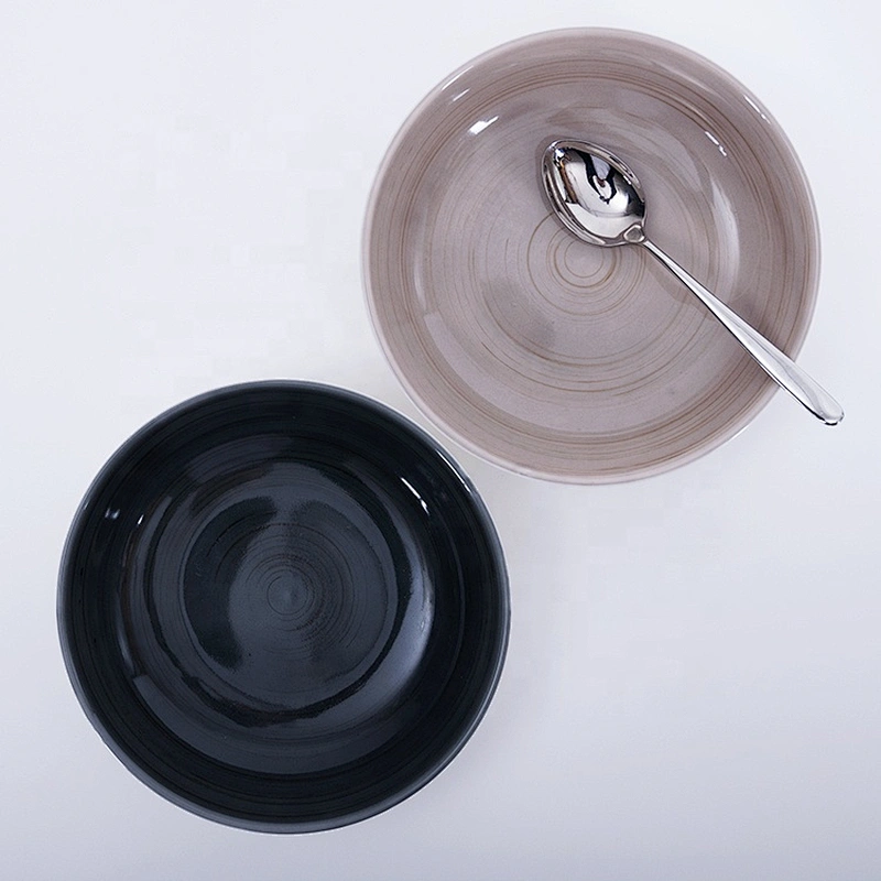 wholesale wide round glazed 8 inch catering restaurant salad ceramic bowl