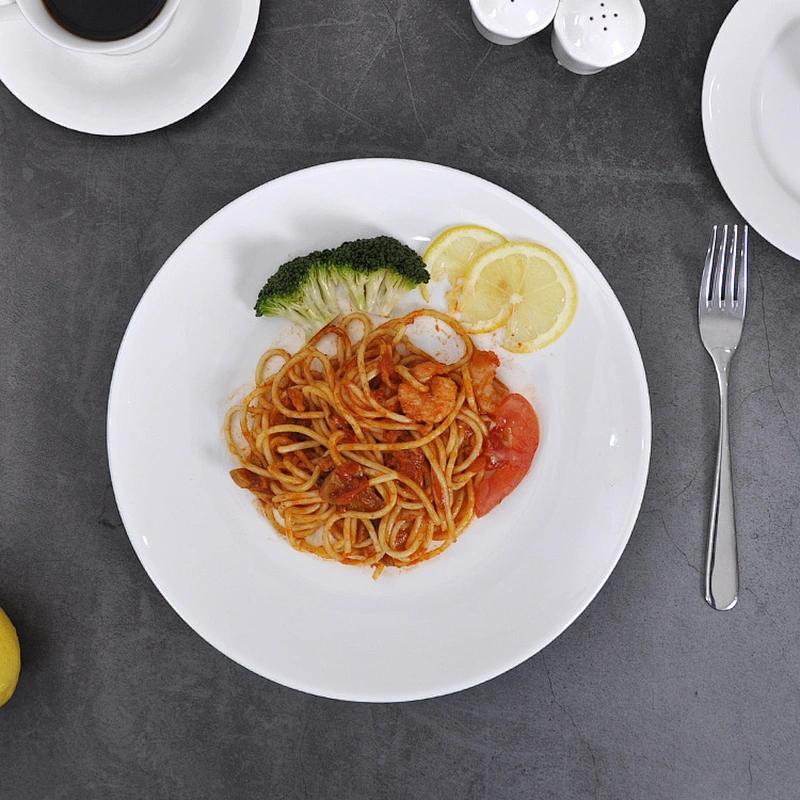 Smooth Table Top Tableware, China Hotel Pure White Ceramic Dinner Plate,Wholesale Good Price Ceramic Dishes Plates~