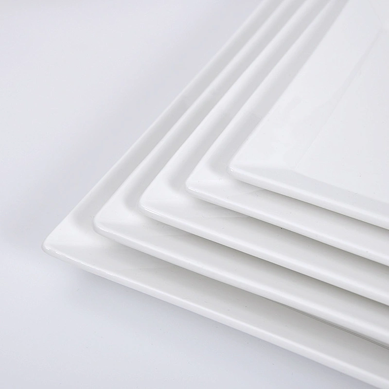 Manufacturer Wholesale Hotel Porcelain Plate Dish, Restaurant 6.25 inch 12 inch Porcelain Square Plate Sets~