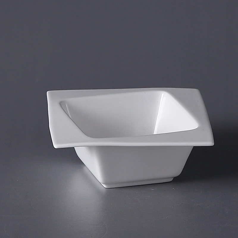 china Manufacturer sale square ceramic salad bowl bone china white fruit bowl