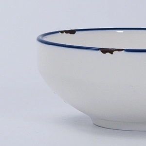 Wholesale Modern Blue Edge White Tableware Hotel Catering Dinnerware Set