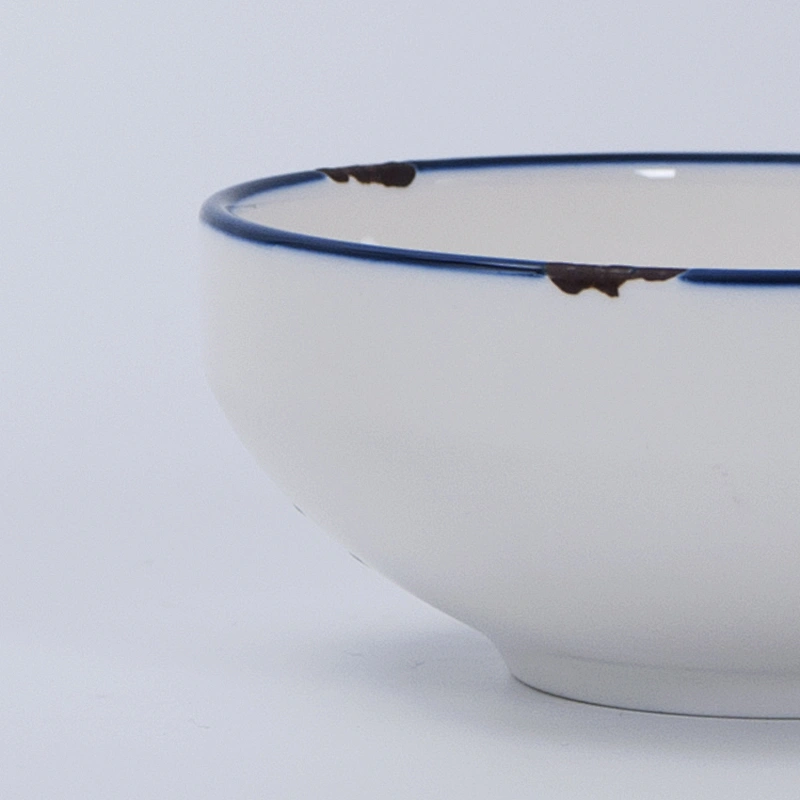 Wholesale Modern Blue Edge White Tableware Hotel Catering Dinnerware Set