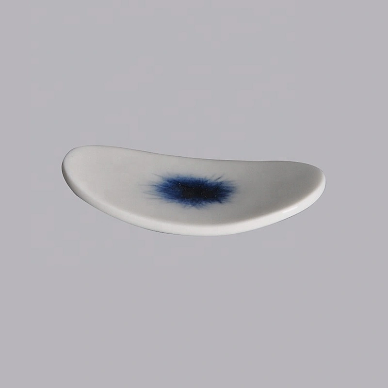 wholesale oval white blue japanese porcelain ceramic chopstick rest