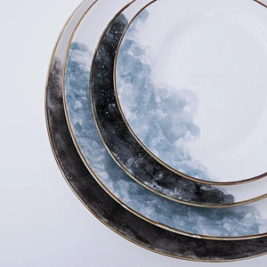 chaozhou manufacturer wholesale wide edge restaurant porcelain ceramic dinner plate