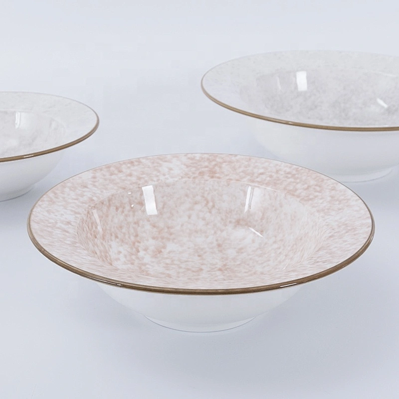 custom logo modern crockery restaurant fruit salad porcelain soup salad plate