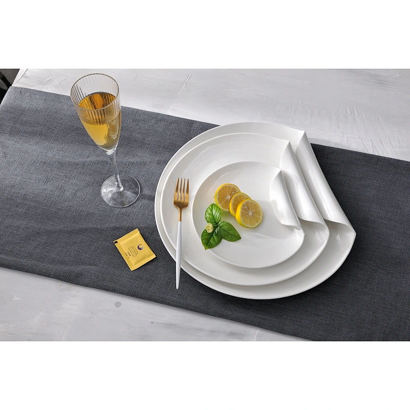 Chaozhou Porcelain Catering Restaurant Hotel Custom White Round Dinner Plates for Banquet