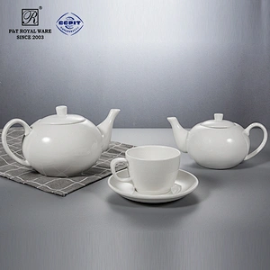 P&T royal ware star hotel restaurant airlines tea and porcelain coffee pot set cafe tea pot ceramic coffee pot for cafe use