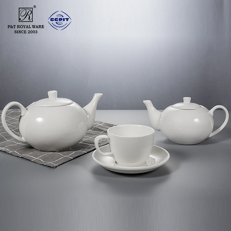 P&T royal ware star hotel restaurant airlines tea and porcelain coffee pot set cafe tea pot ceramic coffee pot for cafe use