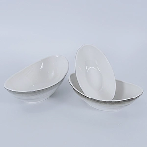 Fashion Nordic Unique Glazed Ceramic Tableware Salad Bowl Porcelain Stylish Ceramic Salad Bowls