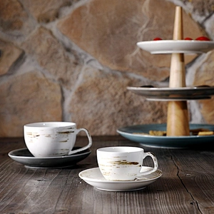 P&T Royal Ware wholesale personalized hotel round ceramic porcelain coffee tea cup and saucer