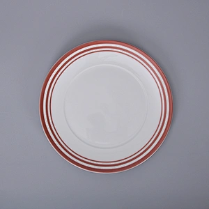 factory western catering banquet round white flat ceramic plate hotel restaurant plates for salad dessert