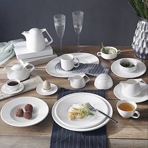 PITO China  Hotel Tableware Supplier White  Porcelain Soup Bowl Pasta Bowl For Buffet
