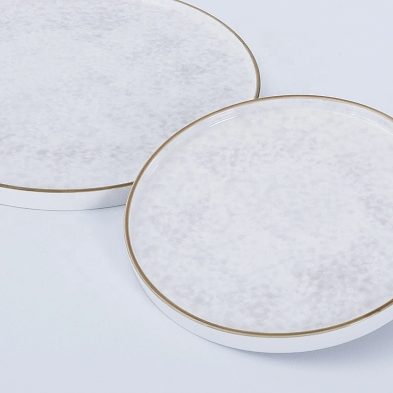 wholesale round flat porcelain dinner tableware crockery ceramic dining plate