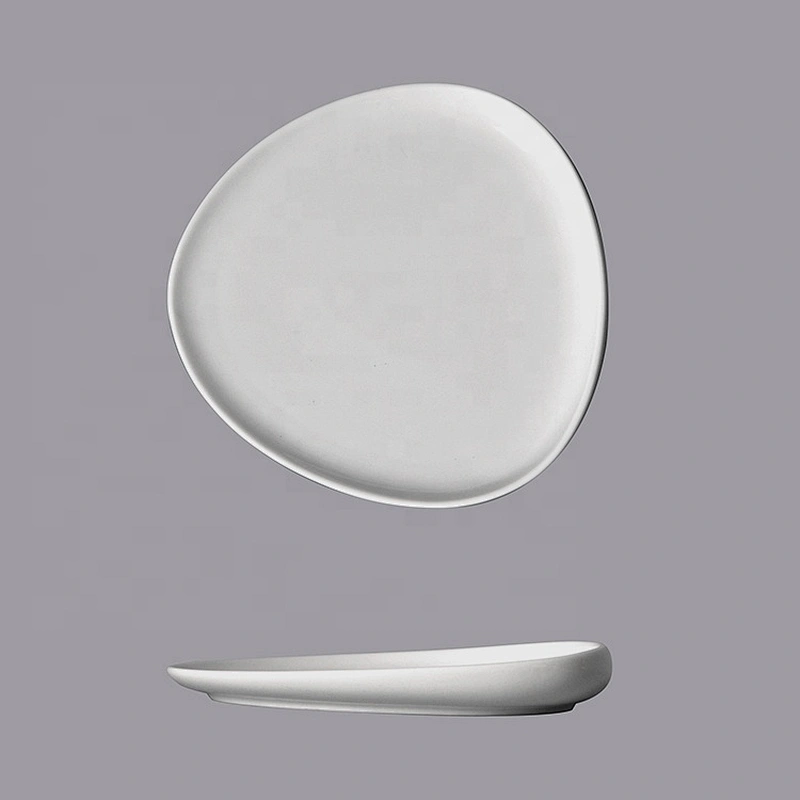 P&T Royal Ware white restaurant ceramic dinner dishes porcelain triangular plates
