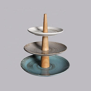 Serving Display Stand restaurant ceramic Porcelain three layers fruits dessert cake holder dishes plates